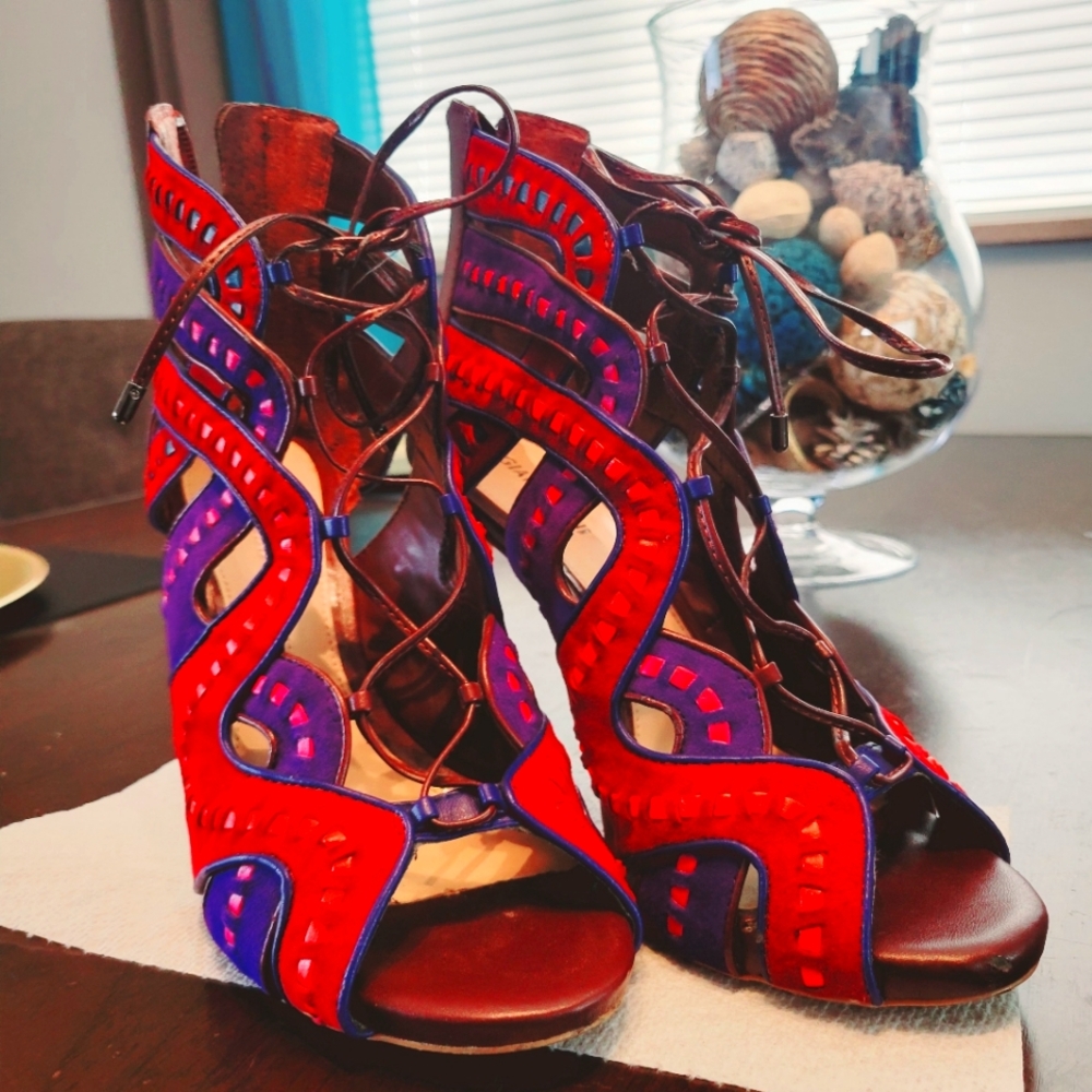 Gianni Bini Colorful Women's Lace-Up Heels